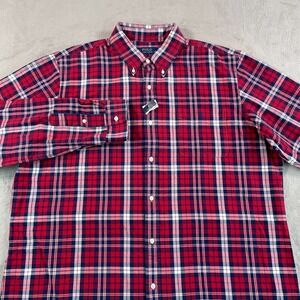 Polo Ralph Lauren Sport Oxford Shirt Men 2XL Red Plaid Classic Fit Pony NWT $138